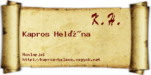Kapros Heléna névjegykártya